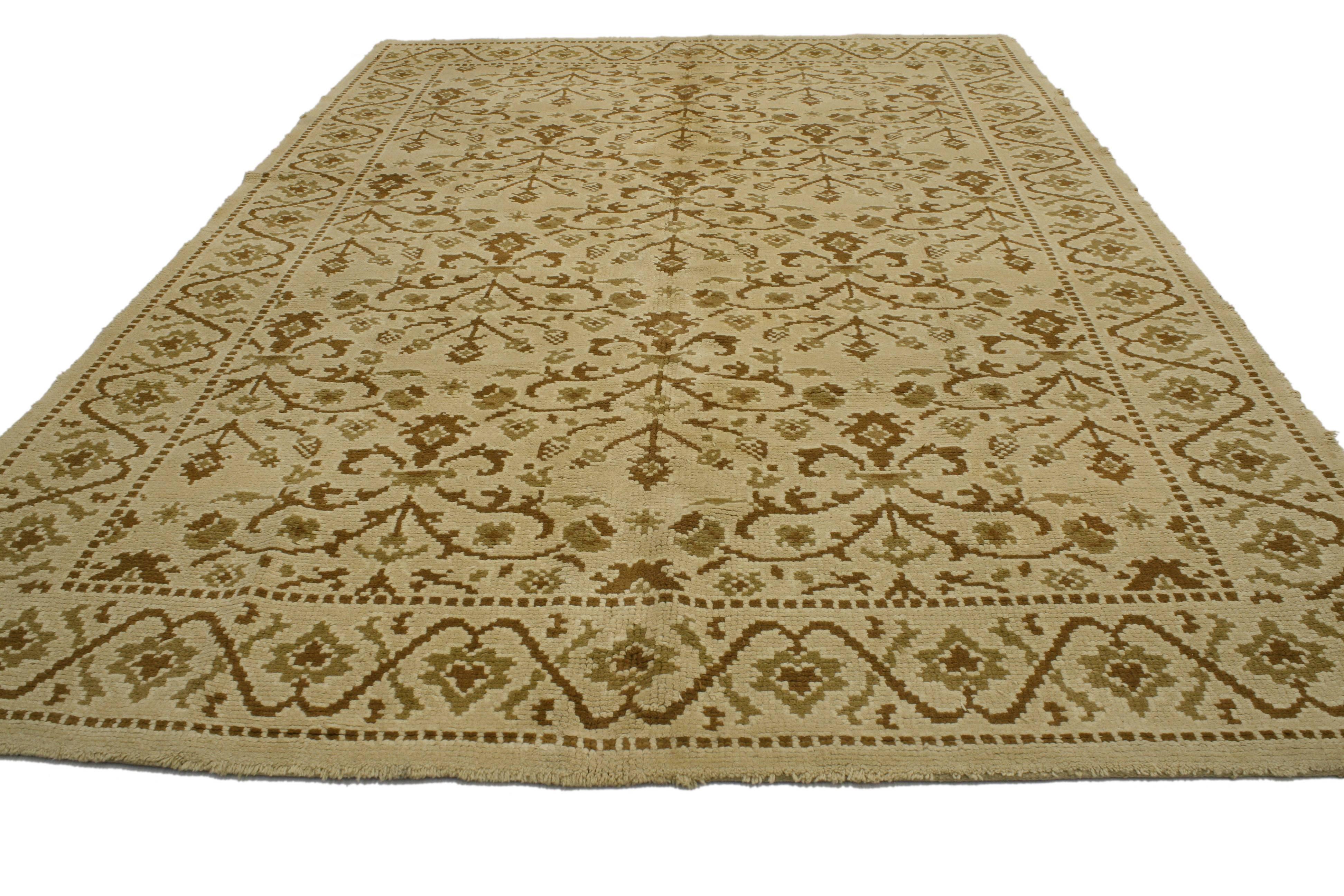 Spanish Colonial Vintage Spanish Rug with Transitional Style For Sale