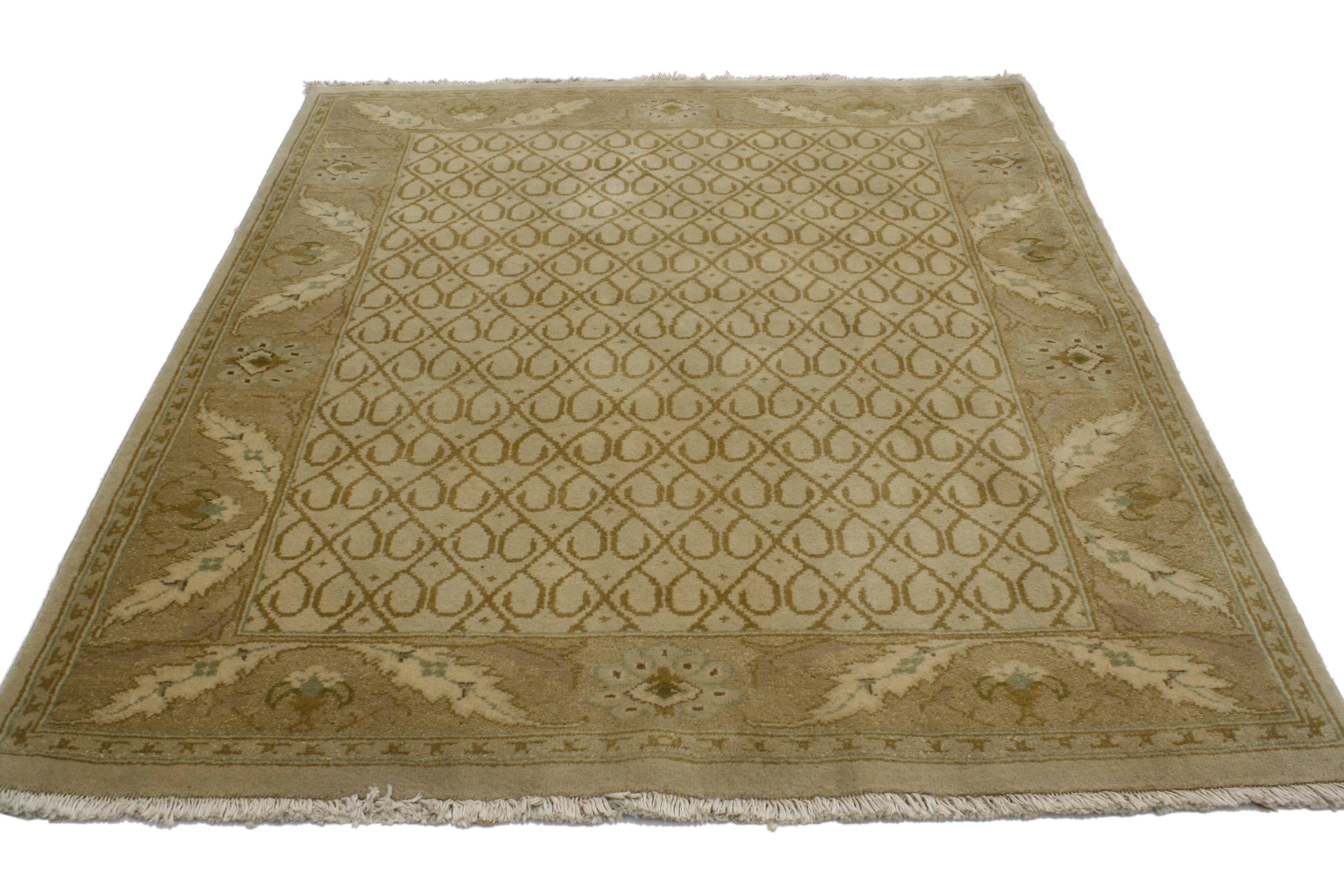 Mid-Century Modern Vintage Indian Rug with Modern Traditional Style  For Sale