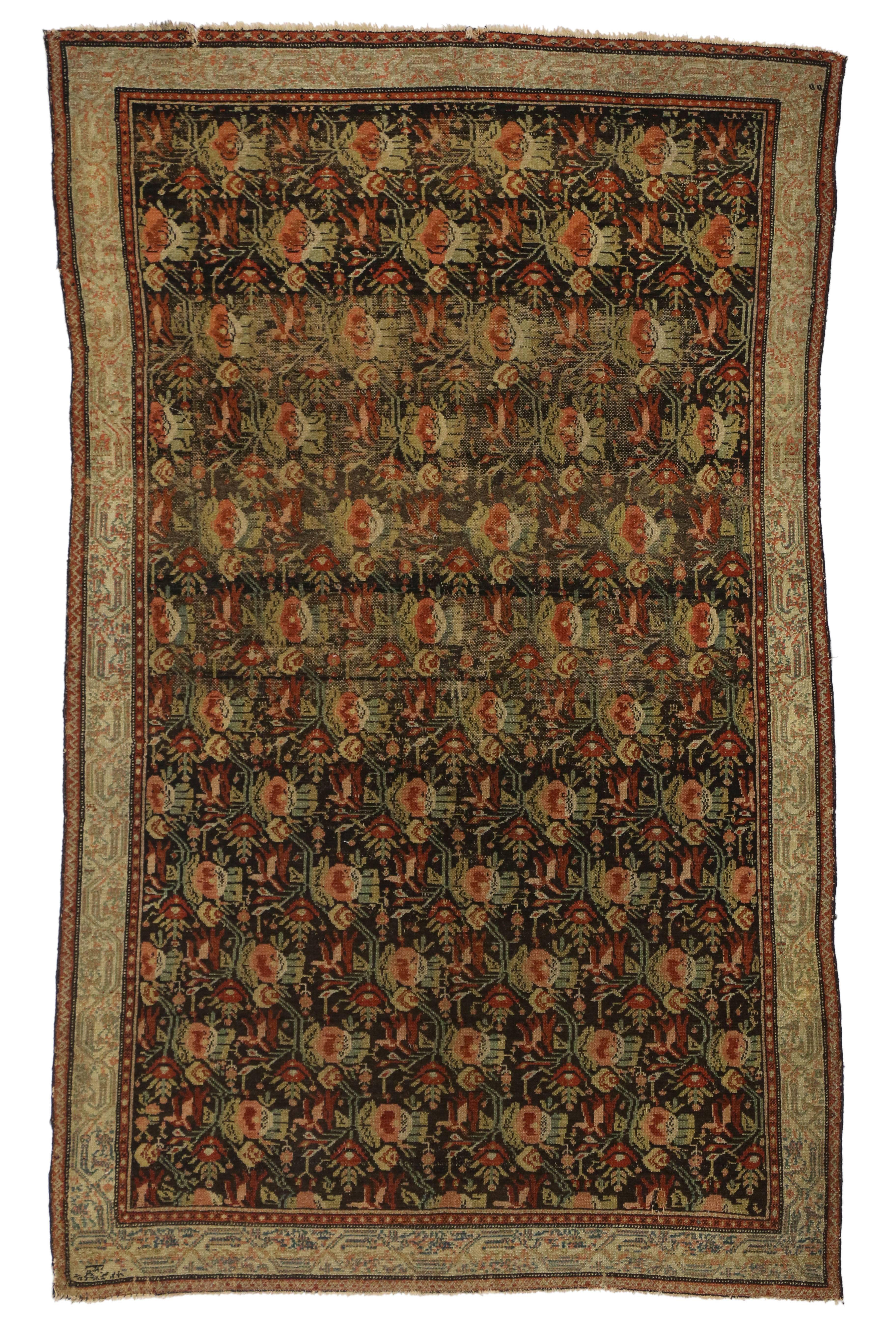 Vintage Persian Senneh Rug with American Colonial Style For Sale 5