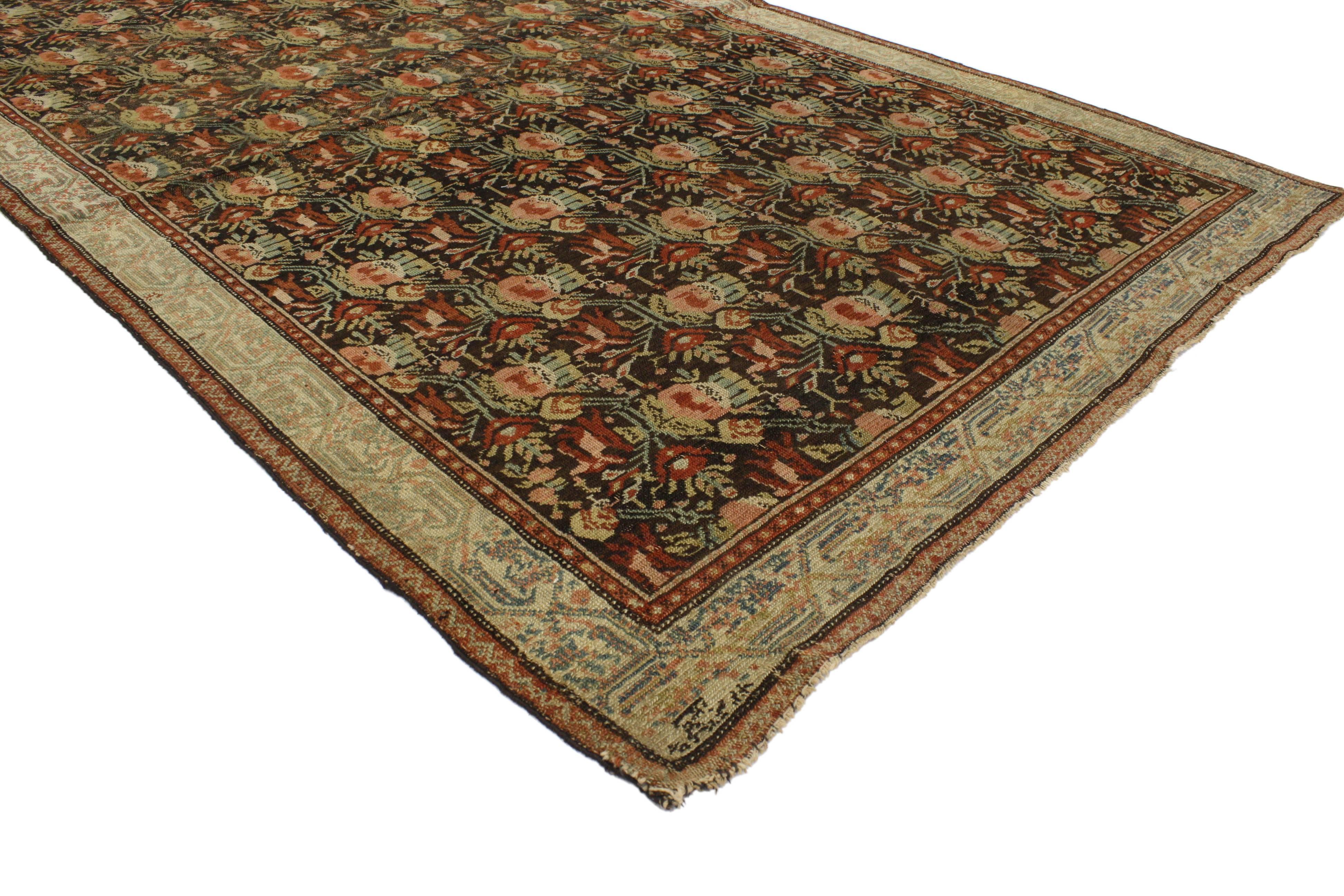 Malayer Vintage Persian Senneh Rug with American Colonial Style For Sale
