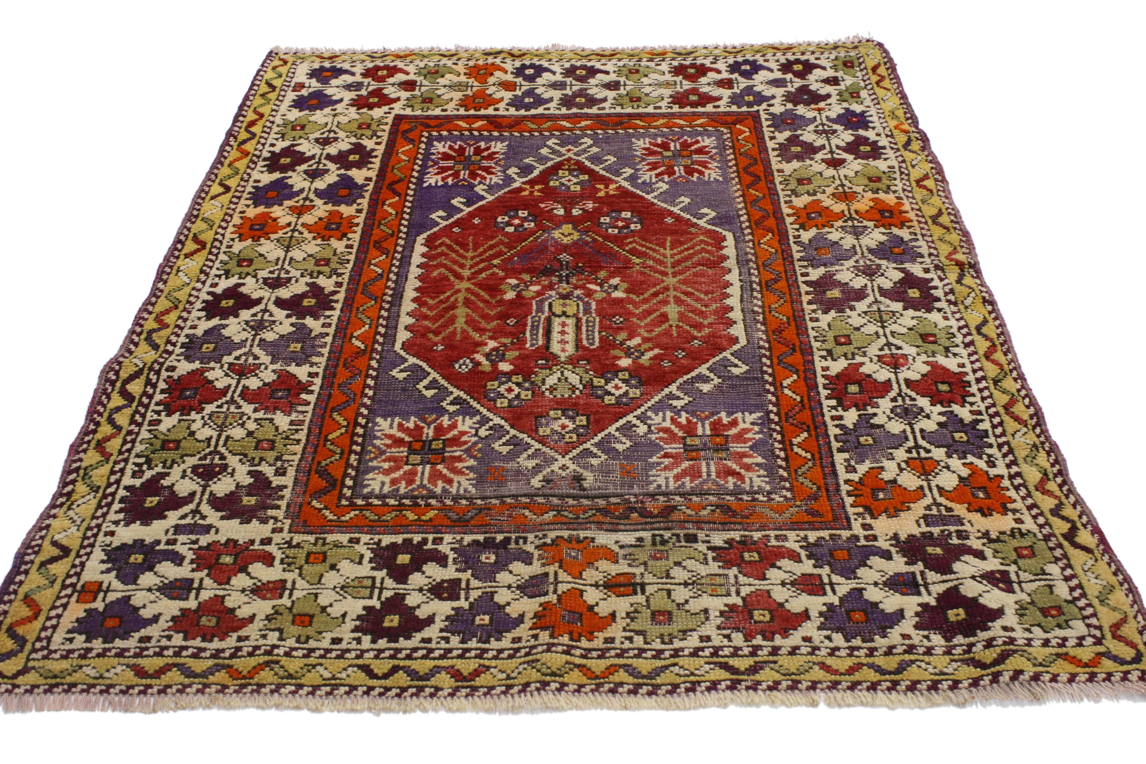 Türkischer Oushak-Teppich im modernen, traditionellen Stil, Vintage im Zustand „Gut“ im Angebot in Dallas, TX