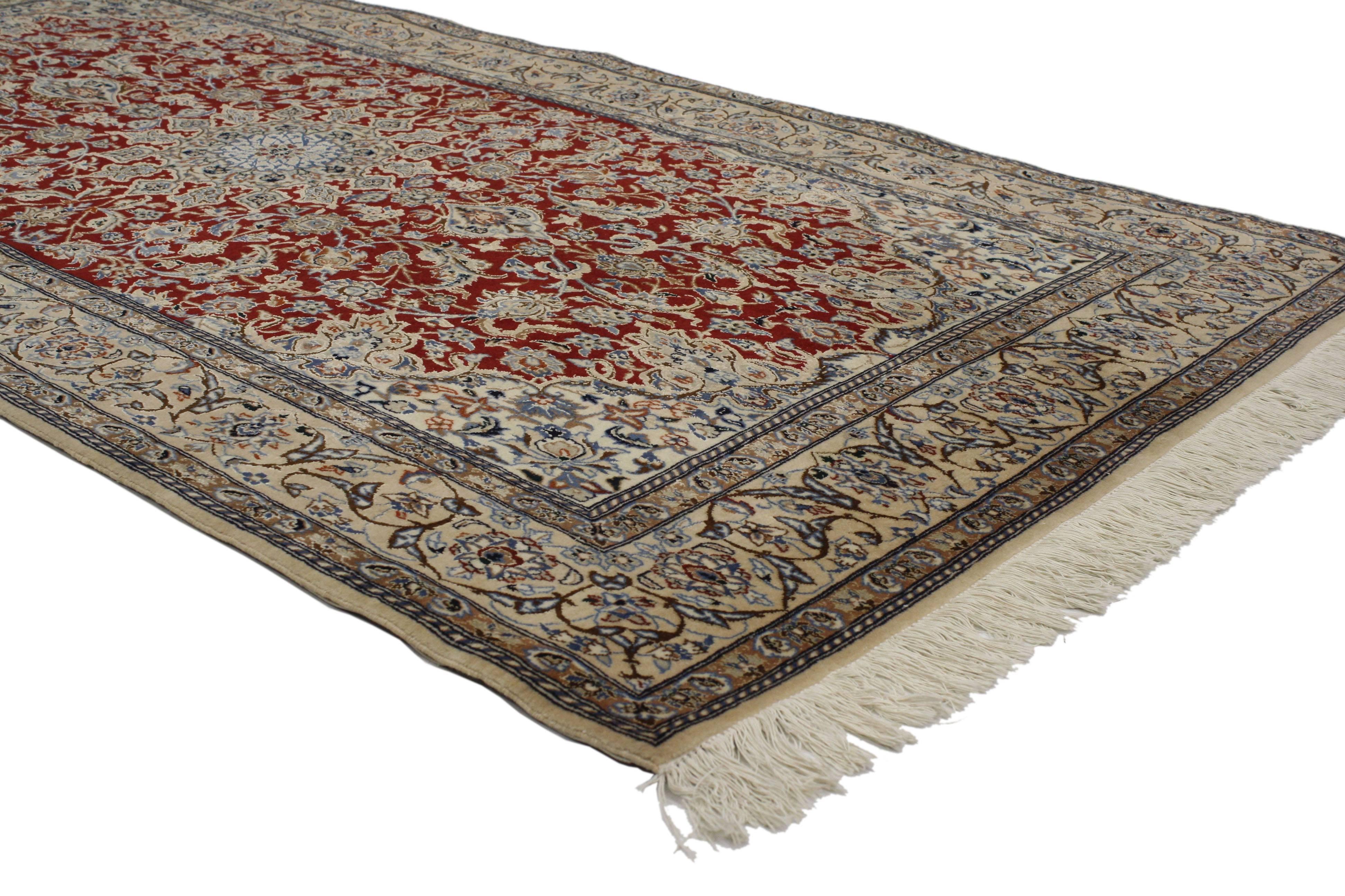 Tabriz Vintage Persian Nain Rug with Traditional Style For Sale