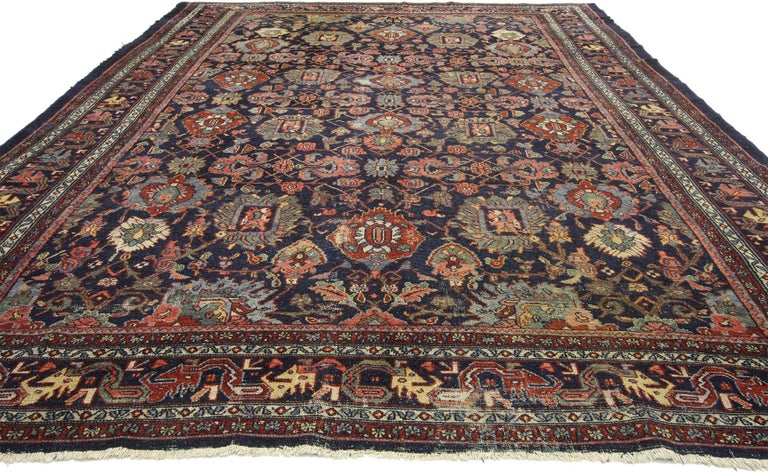 Antique Persian Bibikabad Area Rug With Dragon Vine Border And Malayer Antique Persian Bibikabad Area Rug With Dragon Vine Border And Traditional Style For
