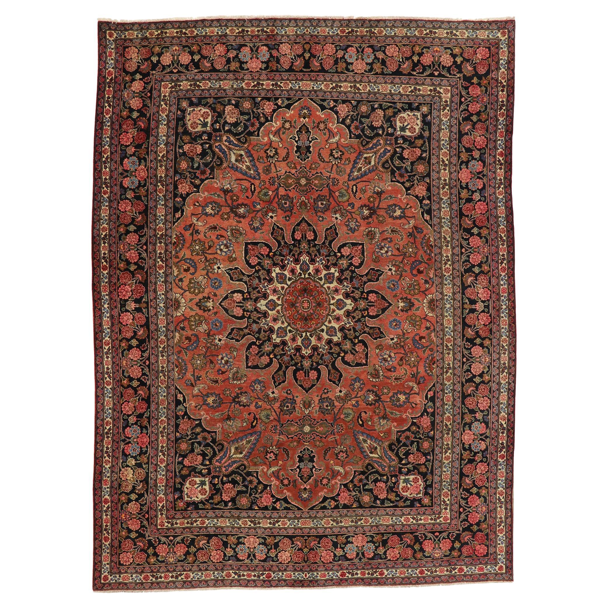 Vintage Persian Mashhad Carpet