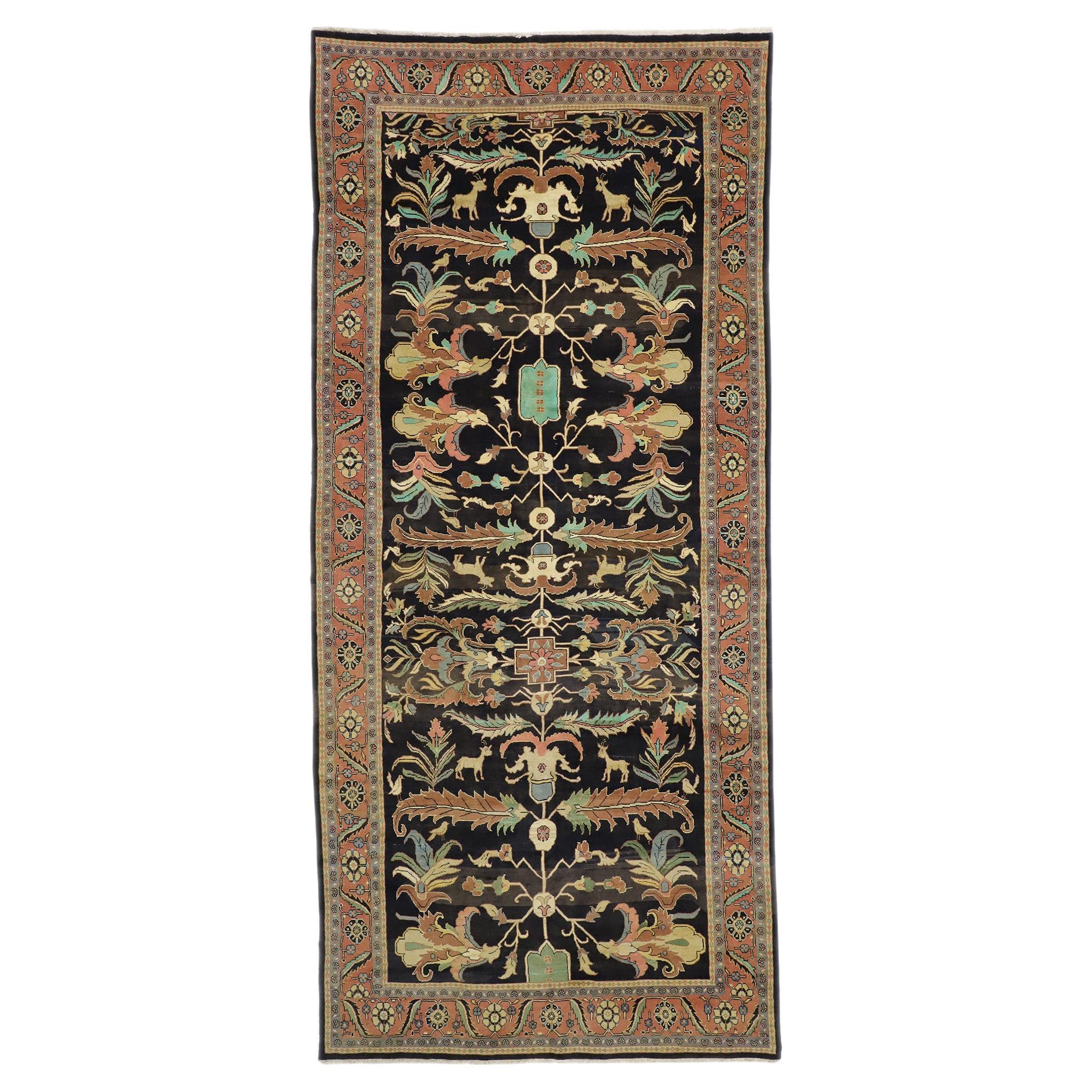 Vintage Persian Mahal Rug Inspired by William Morris For Sale