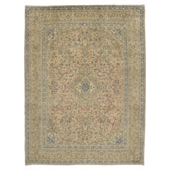 The Timeless Garden: A Vintage Persian Kashan Masterpiece of Refined Elegance