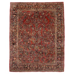 Antigua alfombra persa Sarouk de estilo Art Nouveau