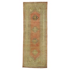 The Sultan’s Passage: A Vintage Turkish Oushak Masterpiece of Anatolian Elegance