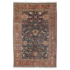 The Midnight Garden: A Vintage Indian Tabriz Masterpiece of Botanical Splendor