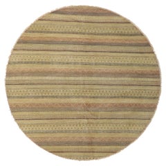 transitional round rugs New Modern Round Striped Indian Area Rug with Transitional Style