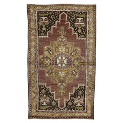 The Anatolian Emblem: A Vintage Turkish Oushak Masterpiece of Quiet Nobility