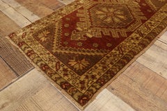 Vintage Turkish Oushak Yastik Scatter Rug, Small Accent Rug