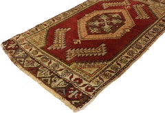 Vintage Turkish Oushak Rug Yastik Scatter Rug, Small Accent Rug