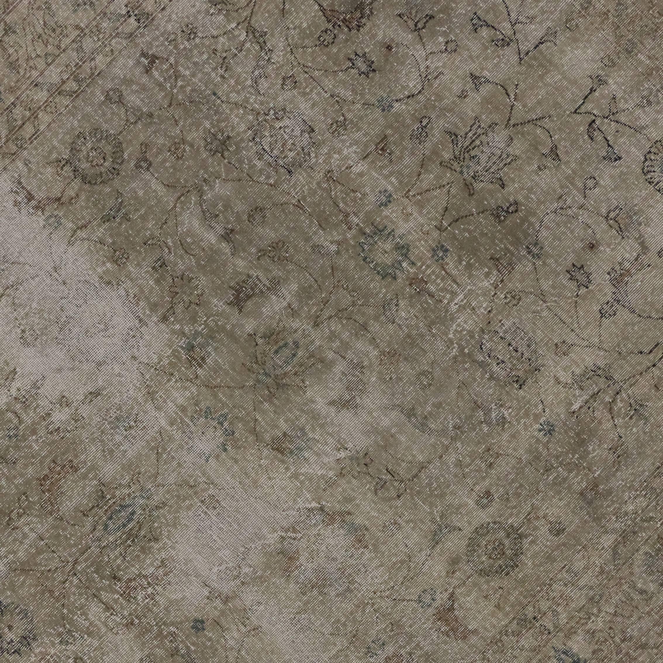 Wool Distressed Vintage Turkish Sivas Rug with Modern Style For Sale