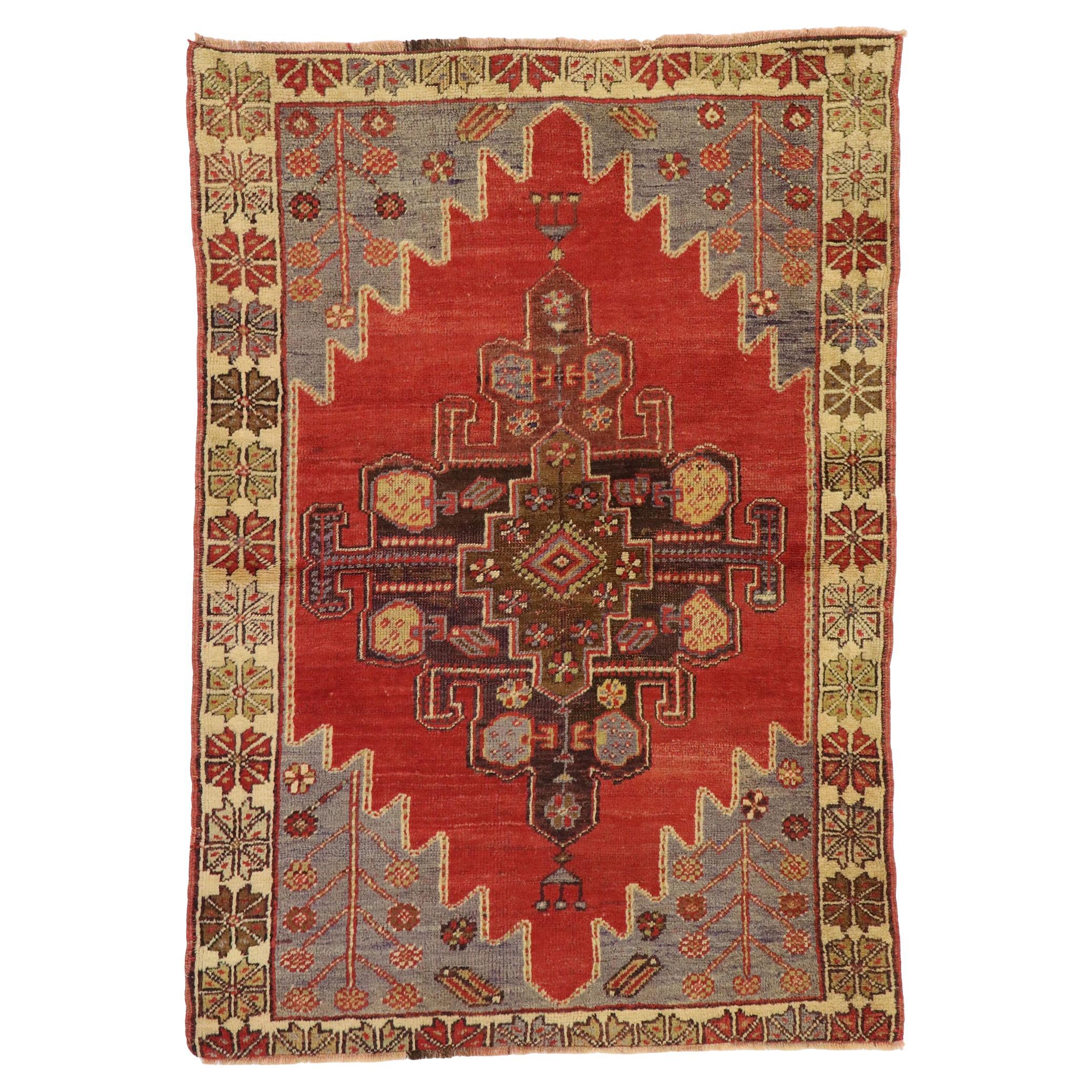 1950’s Turkish Oushak Carpet with Traditional Style