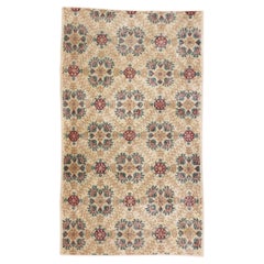 Distressed Turkish Sivas Rug with Shabby Chic English Country Cottage Style
