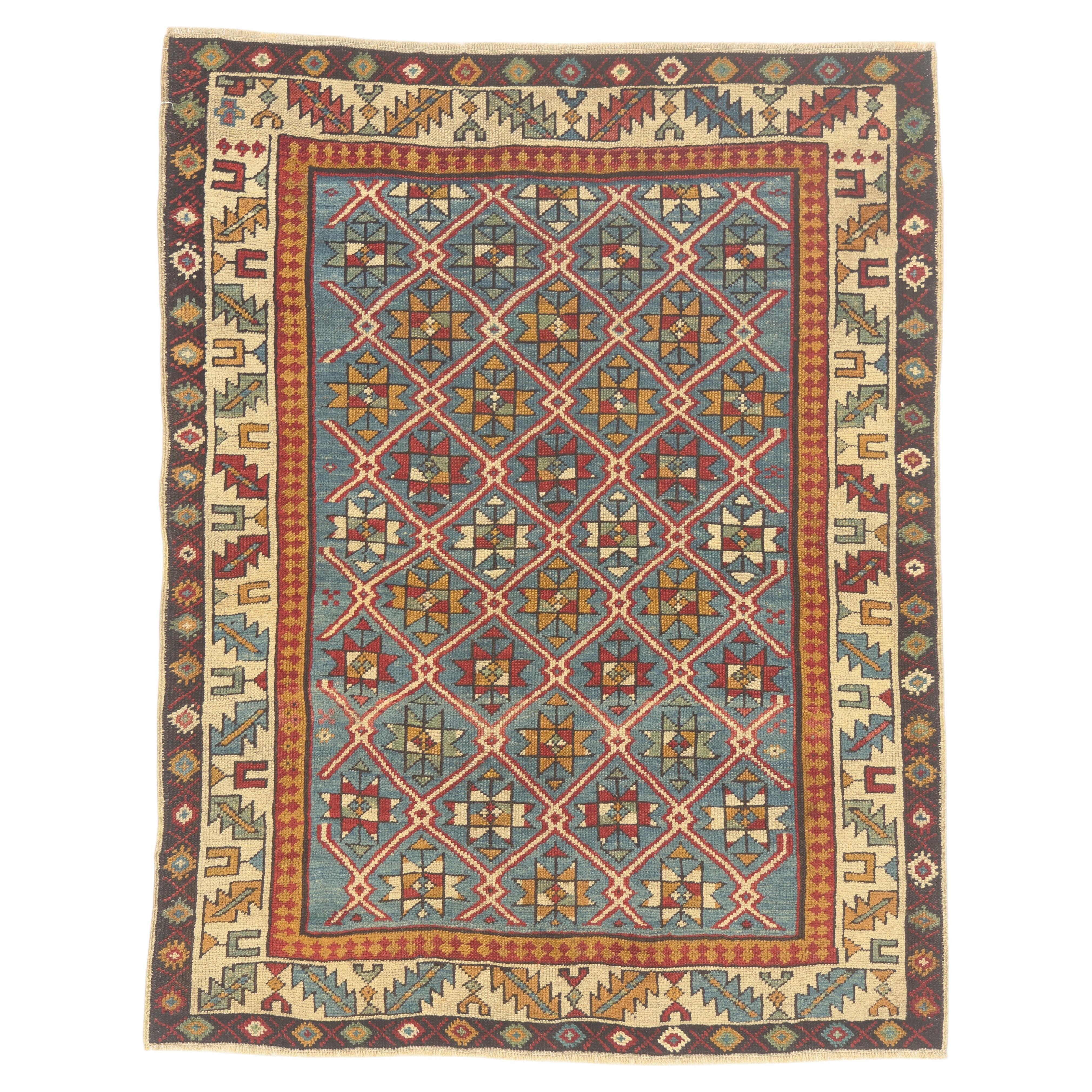 The Celestial Citadel: A 19th Century Caucasian Shirvan Masterpiece of Eternity For Sale