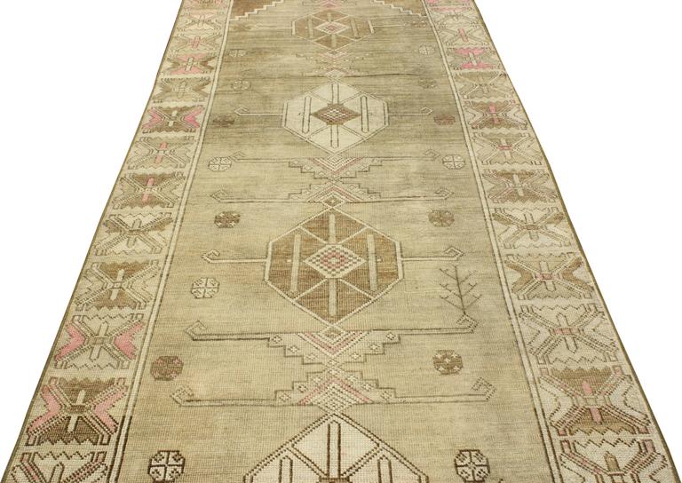 Pair of Vintage Turkish Oushak Runners, Matching Hallway Runners For ...