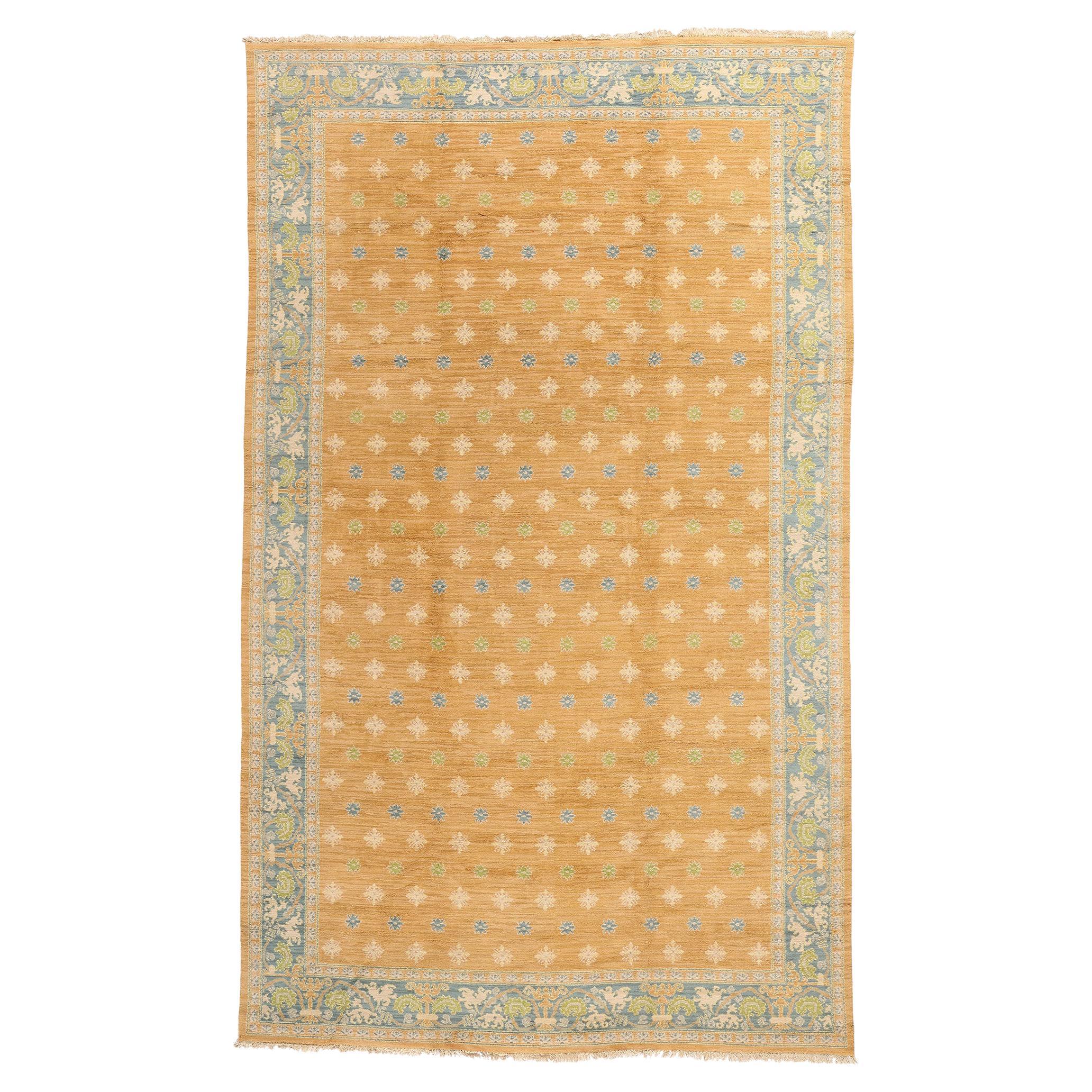 1940's Golden European Portuguese Carpet with Modern Style For Sale