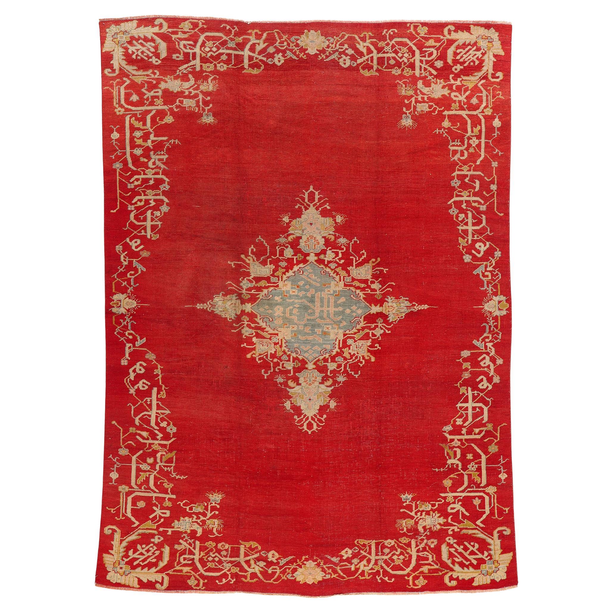 Antique Turkish Oushak Rug, 08'05 x 11'10