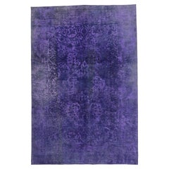The Violet Eclipse: Vintage Turkish Overdyed Masterpiece of Industrial Opulence
