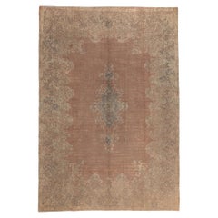 Retro Turkish Overdyed Rug, Warm Industrial Style Meets Earth-Tone Elegance