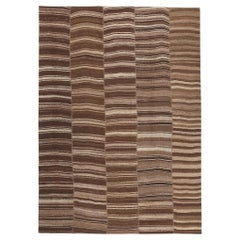 Earth-Tone Retro Turkish Kilim Rug, Wabi-Sabi Embraces Sustainable Design