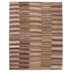 Earth-Tone Retro Turkish Kilim Rug, Wabi-Sabi Embraces Sustainable Design