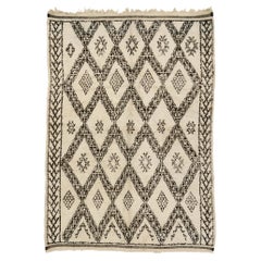 Used Beni Ourain Moroccan Rug, Midcentury Modern Meets Cozy Boho