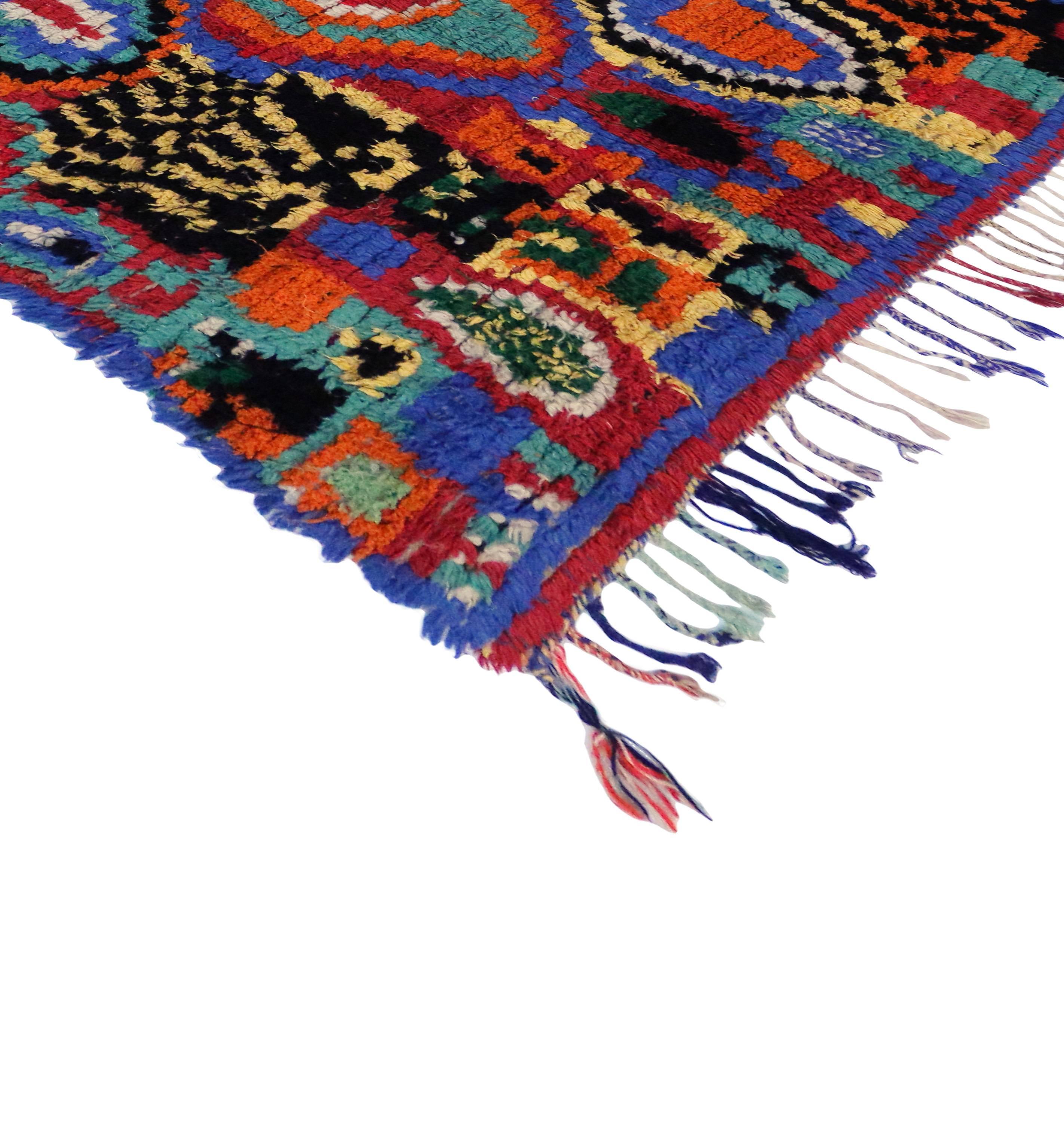Hand-Knotted Vintage Berber Moroccan Rug with Contemporary Abstract Design