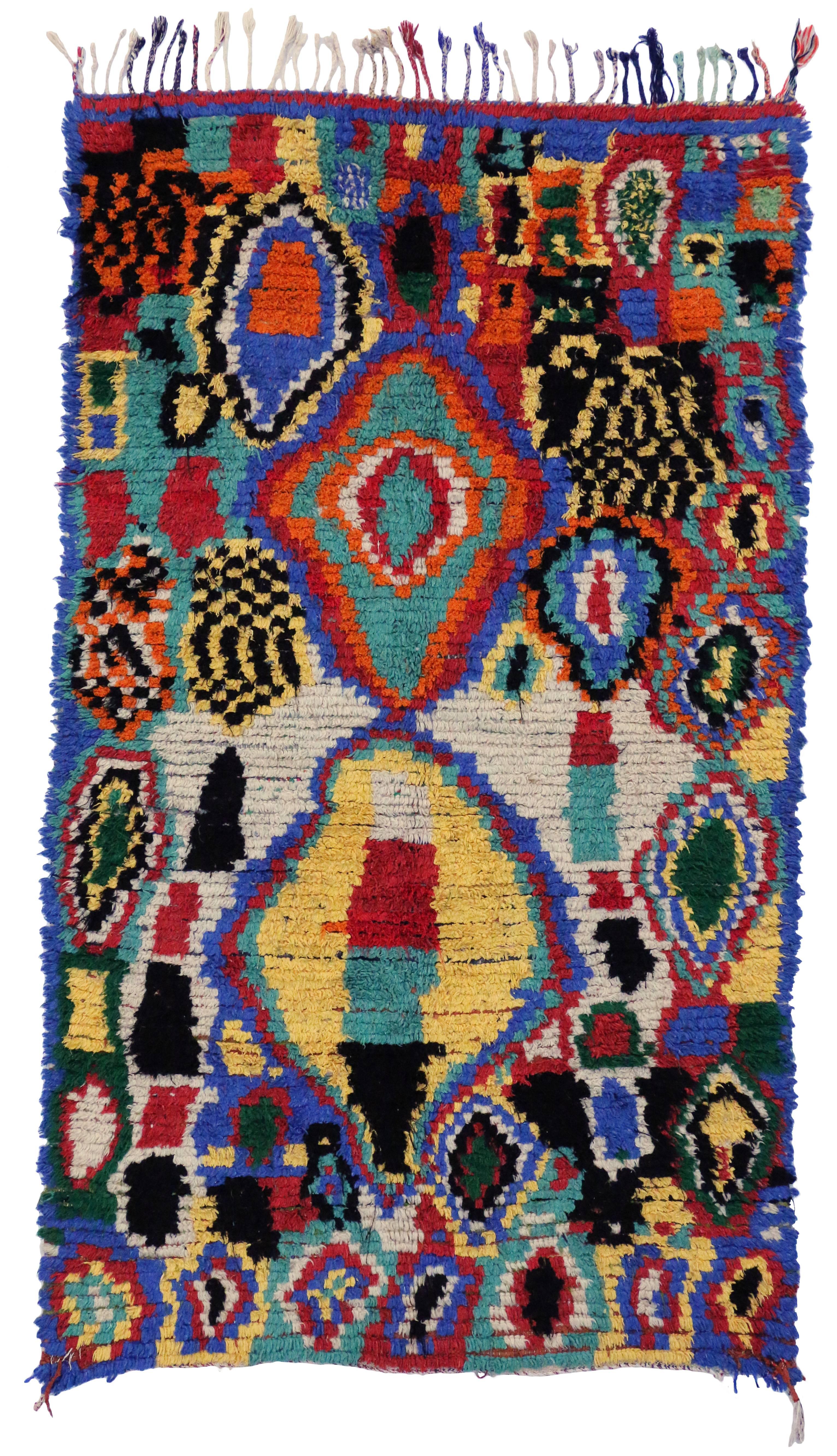 Vintage Berber Moroccan Rug with Contemporary Abstract Design 1