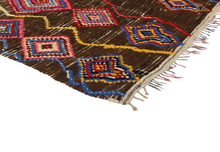 Vintage Berber Moroccan Carpet Runner with Bohemian Style ...