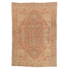 The Revered Court: An Antique Persian Heriz Masterpiece of Timeless Elegance