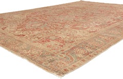 The Revered Court: An Antique Persian Heriz Masterpiece of Timeless Elegance
