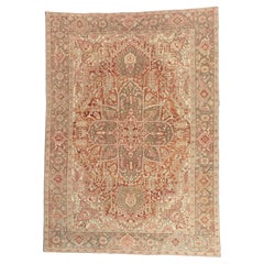 The Noble Reverie: An Antique Persian Heriz Masterpiece of Imperial Grandeur