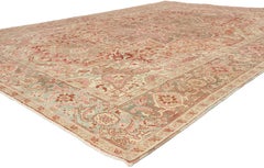The Noble Reverie: An Antique Persian Heriz Masterpiece of Imperial Grandeur
