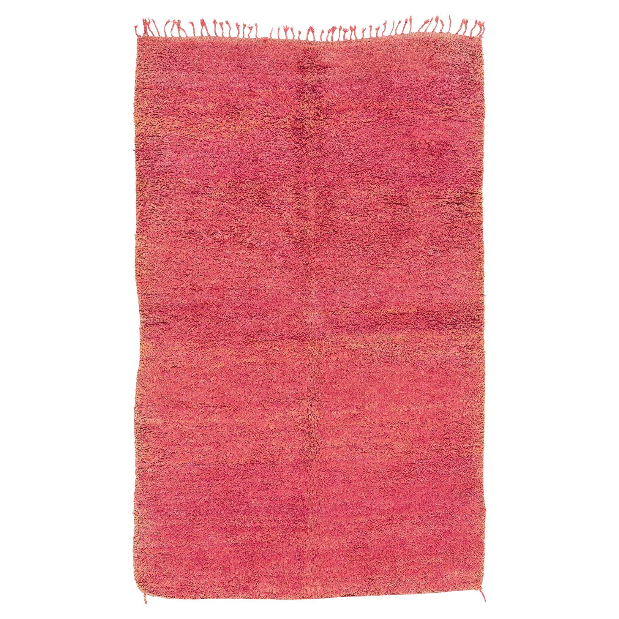 Alfombra Bereber Marroquí Boujad Rosa de 1970 con Estilo Moderno