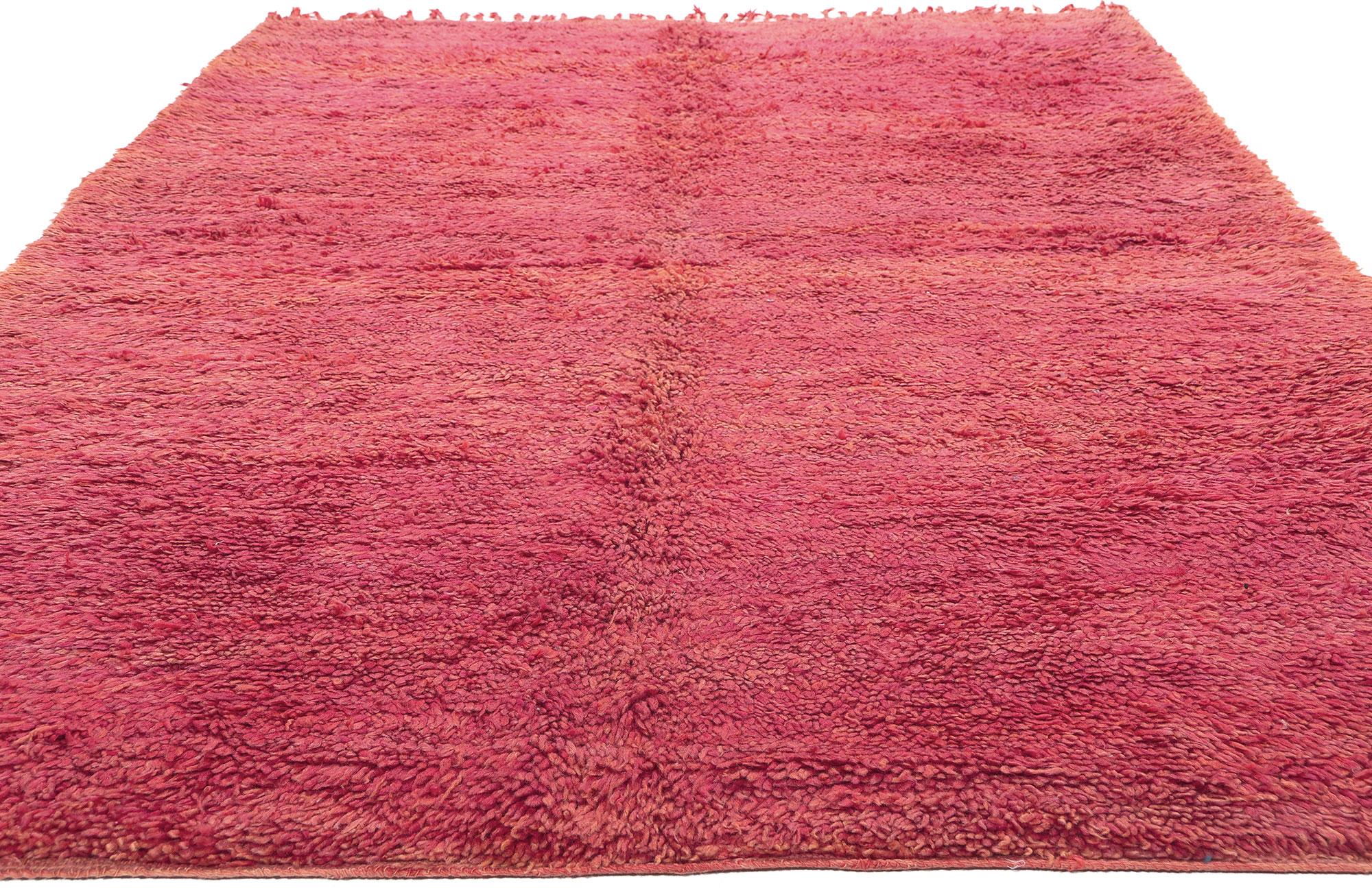 Alfombra Bereber Marroquí Boujad Rosa de 1970 con Estilo Moderno Bohemio en venta