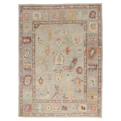 Nuovo tappeto turco Oushak contemporaneo con stile moderno e di transizione