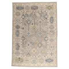 Nouveau tapis contemporain turc Oushak au style moderne et transitionnel