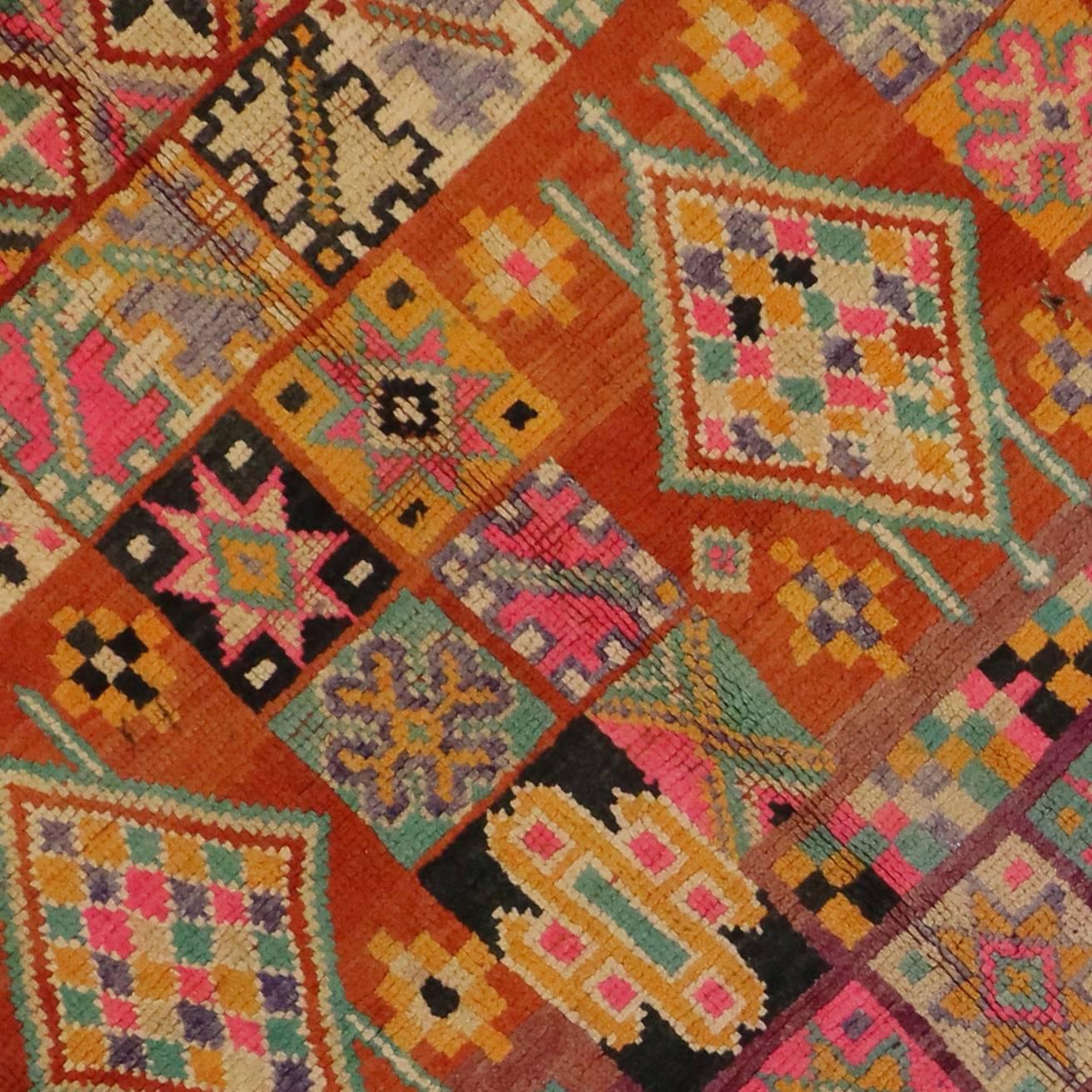 Vintage Berber Moroccan Boujad Rug with Bohemian Postmodern Style 2