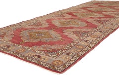 The Anatolian Court: A Vintage Turkish Oushak Masterpiece of Regal Elegance