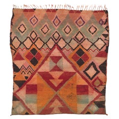 A Nomad's Kaleidoscope: Vintage Boujad Moroccan Masterpiece of Tribal Elegance