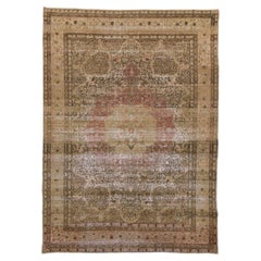 Late 19th Century Distressed Antique Persian Kermanshah Carpet