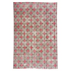 1950's Zeki Muren Distressed Turkish Sivas Rug with Traditional Style