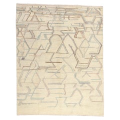 The Geometry of Stillness: Modern Bauhaus Moroccan Rug of Architectural Elegance