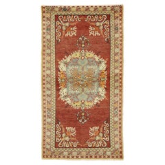 Vintage Turkish Oushak Rug with Rustic French Rococo Style