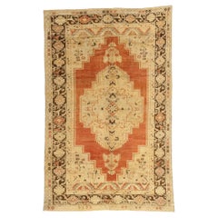 Vintage Turkish Oushak Rug with Mid-Century Modern Rustic Style