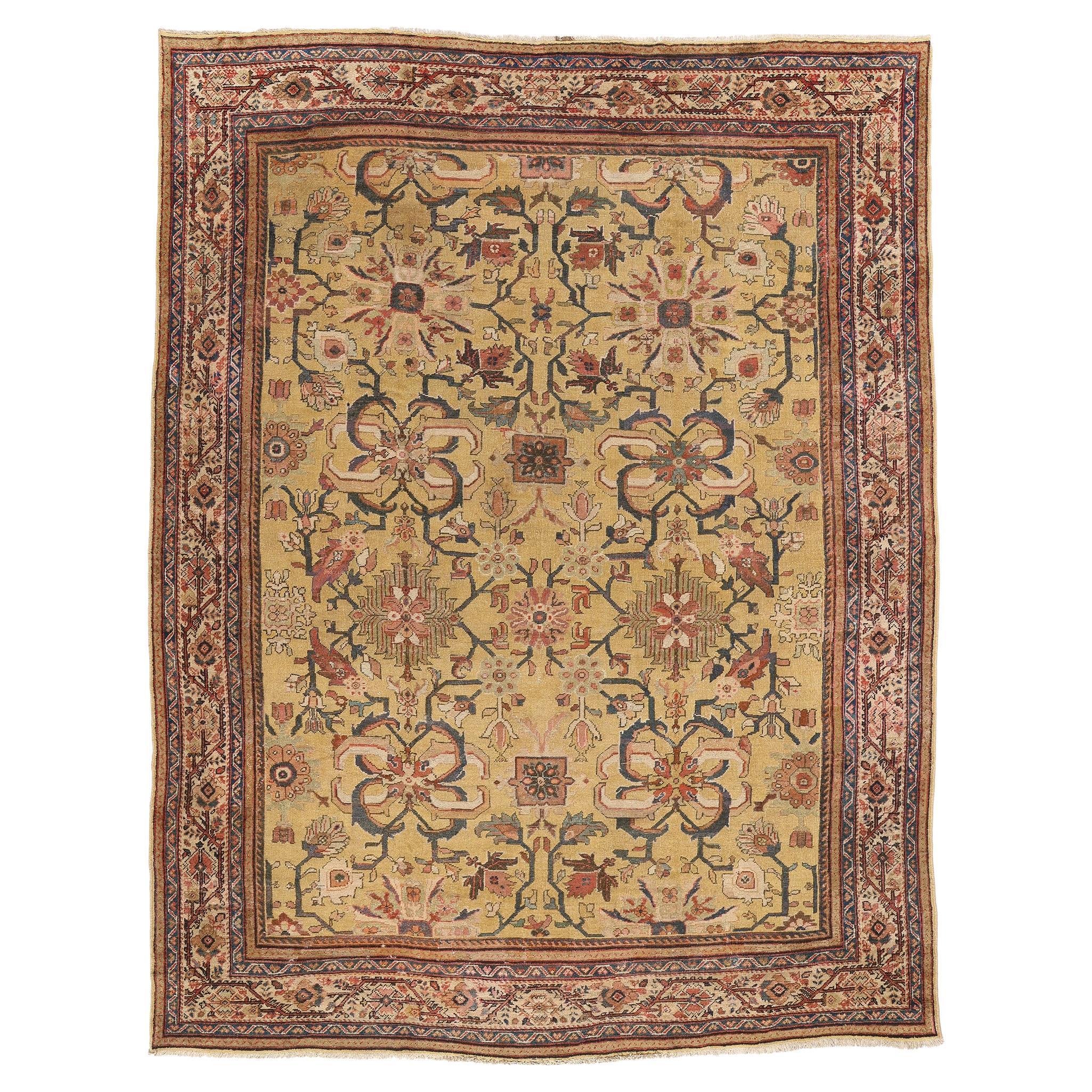 Late 19th Century Antique Persian Sultanabad Carpet with Traditional Style