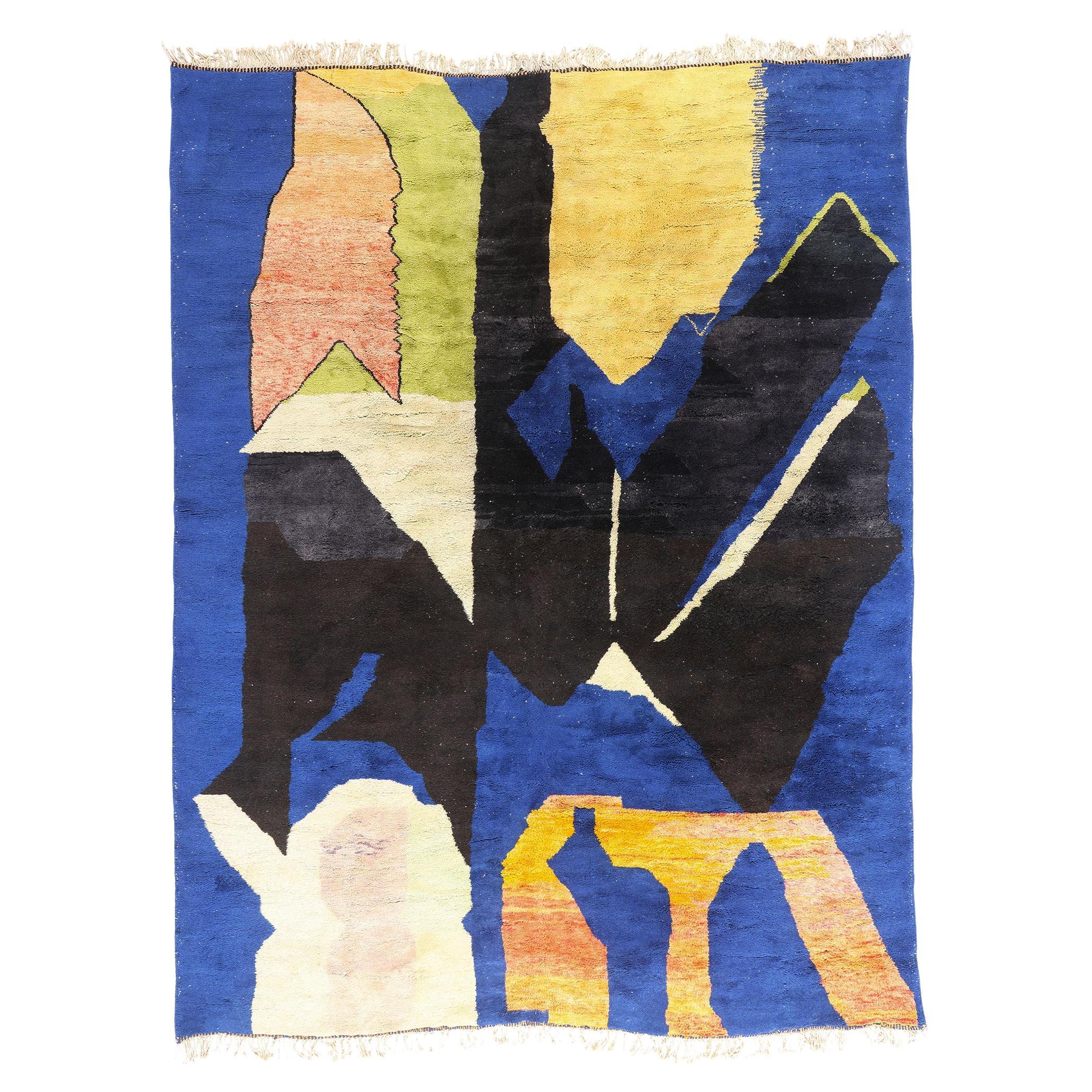 New Modern Abstract Beni Mrirt Moroccan Rug, Berber Tribes of Morocco